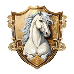 Elegant Luxury Shield with Horse Emblem Vector Illustration for Professional Use