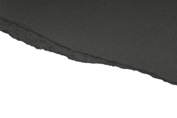 ripped or torn black paper blending isolated on white or transparent png