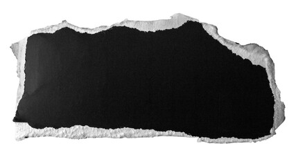 morceau de carton noir déchiré, PNG fond transparent, format 16:9