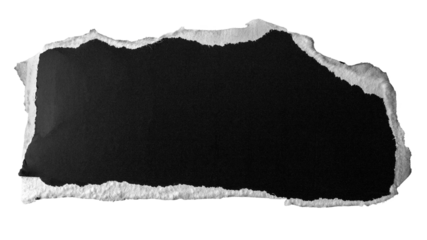 morceau de carton noir déchiré, PNG fond transparent, format 16:9