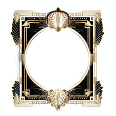 Vintage Art Deco Style Frame Vector Illustration for Elegant Designs