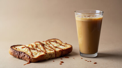 Condensed Milk Toast (toasted bread with drizzled condensed milk) + Vietnamese Iced Coffee (strong coffee with condensed milk)