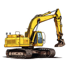 Professional Mining and Excavation Equipment Vector Illustration for Construction Industry