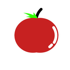 Stylized tomato illustration with vibrant colors and bold lines on a black background