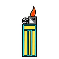 Stylized depiction of a glowing lighter against a stark black backdrop