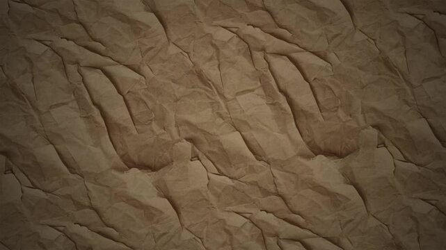 Textured brown paper background with crinkles and creases ideal for various designs
