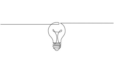 Light bulb continuous one line drawing. Single line vector illustration with editable stroke, Concept ideas business vector illustration