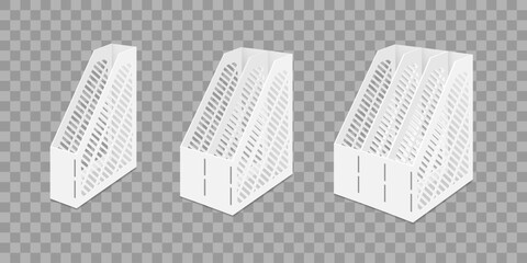 White vertical plastic paper office tray