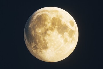 Obraz premium Glowing full moon with crater details against dark sky background, capturing cosmic light and celestial abstract beauty in scientific style.