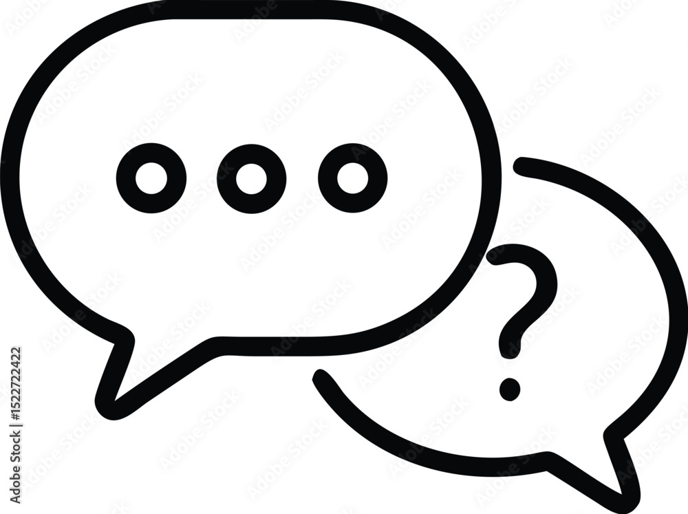 Poster chat bubble question mark icon vector illustration communication and conversation graphic design ele