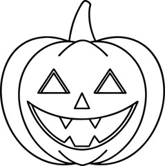 Halloween Pumpkin Line Art – Jack O' Lantern Vector Illustration