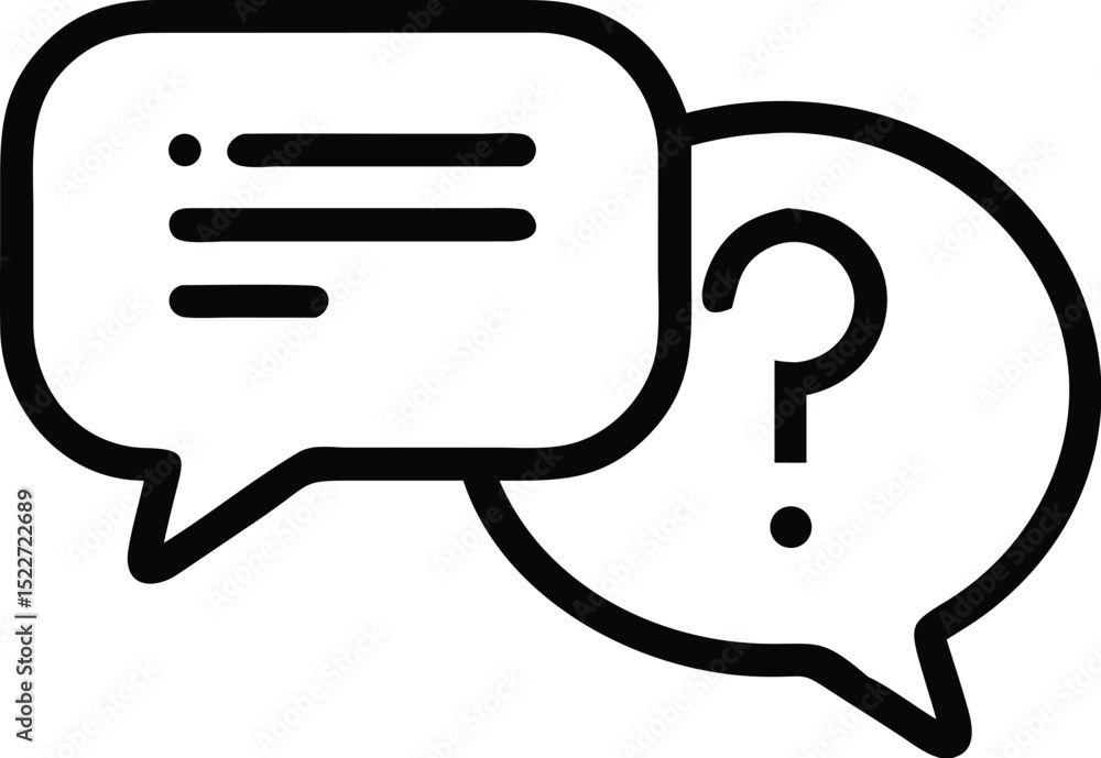 Poster chat bubble question answer conversation support help faq discussion speech communication icon vecto