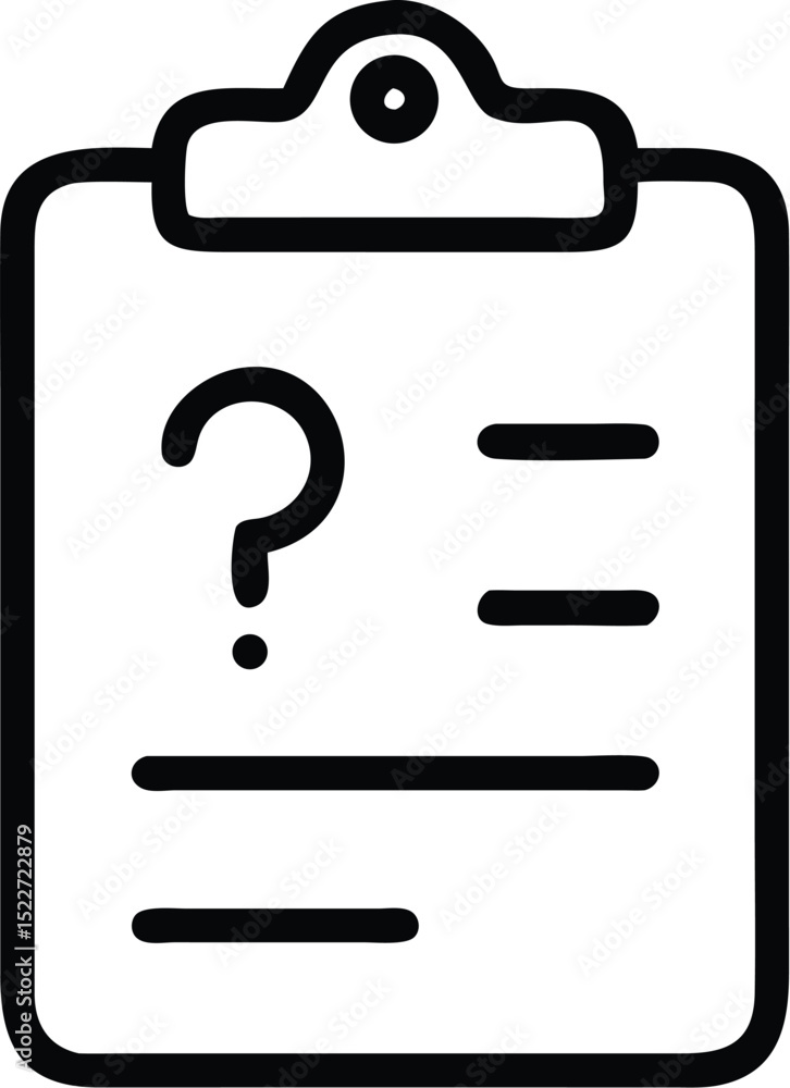 Aufkleber clipboard question mark icon vector illustration concept for survey quiz and questionnaire form desi