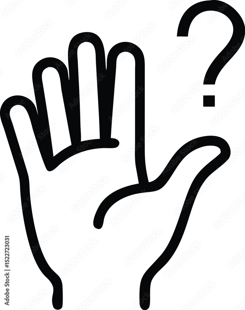 Poster hand question mark gesture support faq help assistance query doubt confusion problem solving guide