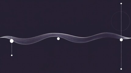 Abstract wave design with delicate lines and circles.