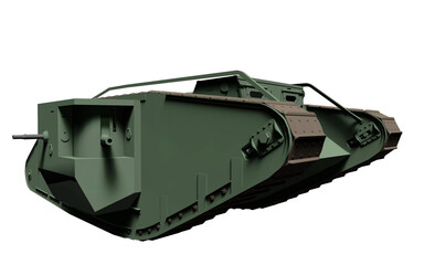 マークIV戦車 Mark IV tank イギリス 第一次世界大戦 WWI レンダリング画像 透過png