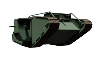 マークIV戦車 Mark IV tank イギリス 第一次世界大戦 WWI レンダリング画像 透過png