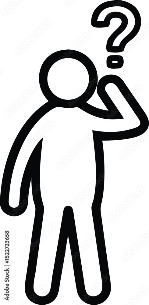 Aufkleber question mark man icon vector illustration concept for problem solving and decision making design 96