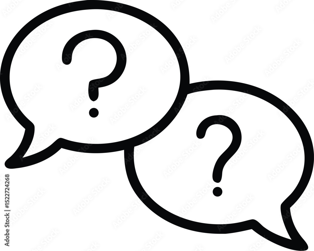 Poster question mark in speech bubbles vector icon asking questions and seeking answers and information hel