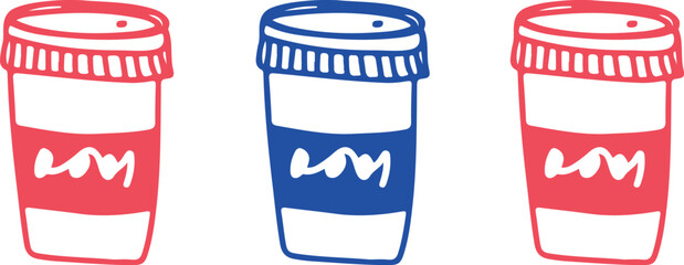 Coffee cup Cappuccino Linear drawing ink	
