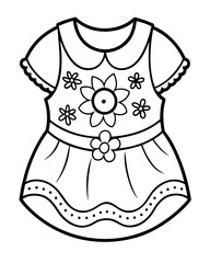 Beautiful Baby Cloth Coloring Page – Cute and Simple Outline for Kids’ Coloring and Craft Projects