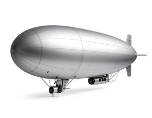 Silver airship on white