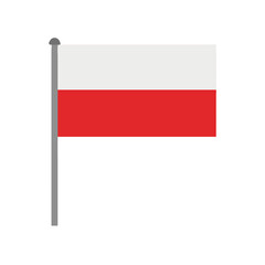Vector illustration of the flag of Poland, isolated on white background.
