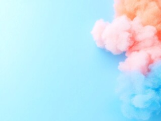 Peach to Baby Blue Gradient Background with Fluffy Pastel Textures