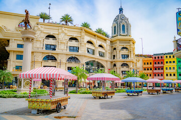 European style.
Decorative buildings on the island of entertainment. Nha Trang resort town in...