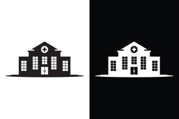 School icon vector on White Background ,Vector Art Illustration on white background.