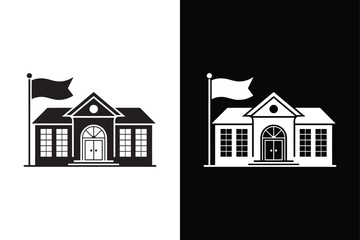 Fototapeta premium School icon vector on White Background ,Vector Art Illustration on white background.