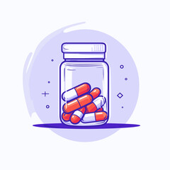 Stylized Jar of Nutritional Supplements