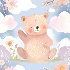 a little cute bear of background