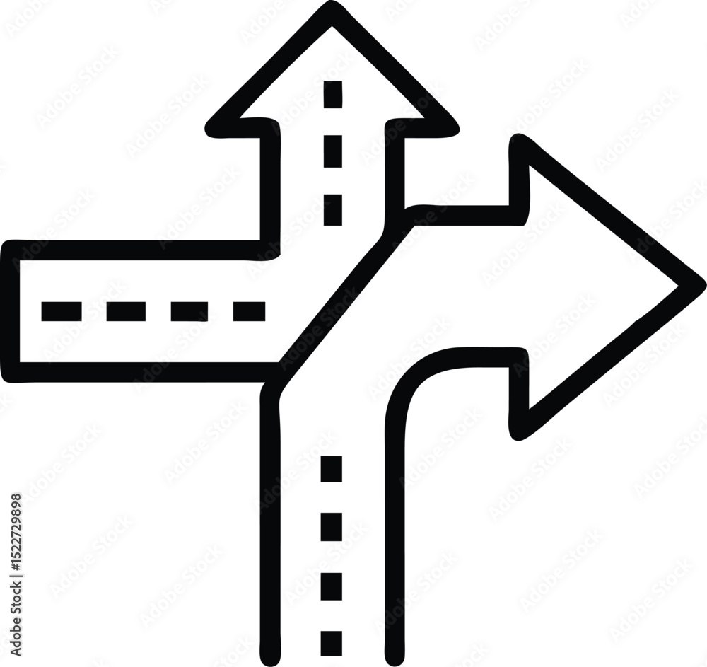Poster direction arrows icon vector illustration representing navigation choice and decision making process