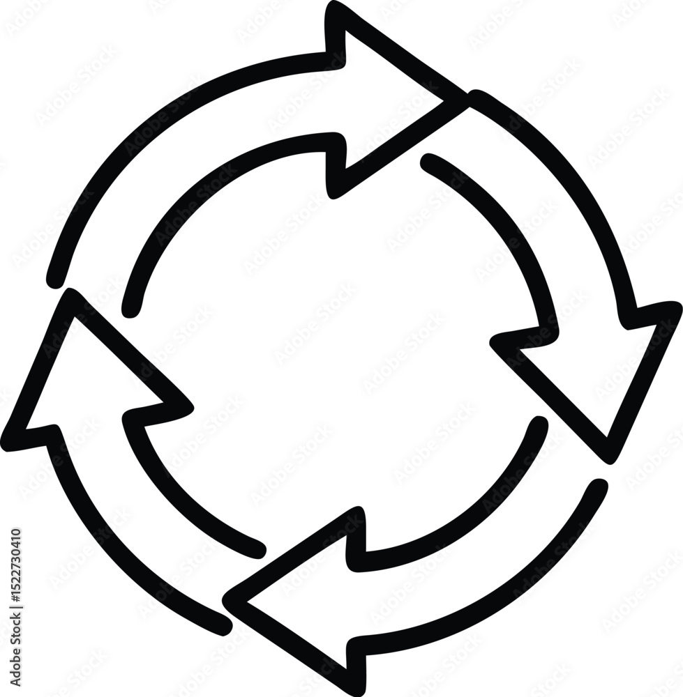 Poster circular arrow diagram vector illustration for cycle process flow chart and workflow presentation us