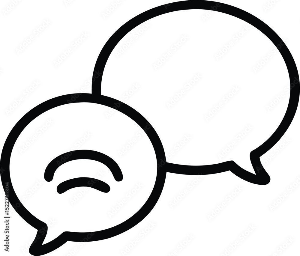 Poster chat bubble icon vector illustration communication message speech dialog talk conversation discussio