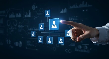 Futuristic Technology Interface with Data Visualization and Analytics Representing Business Intelligence and Digital Transformation in a Modern Hi Tech Environment