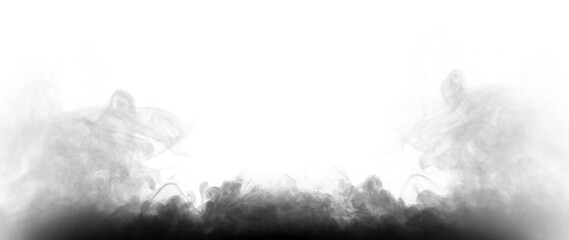 Mysterious smoke billows out, separated from the background, creating an abstract mystical...