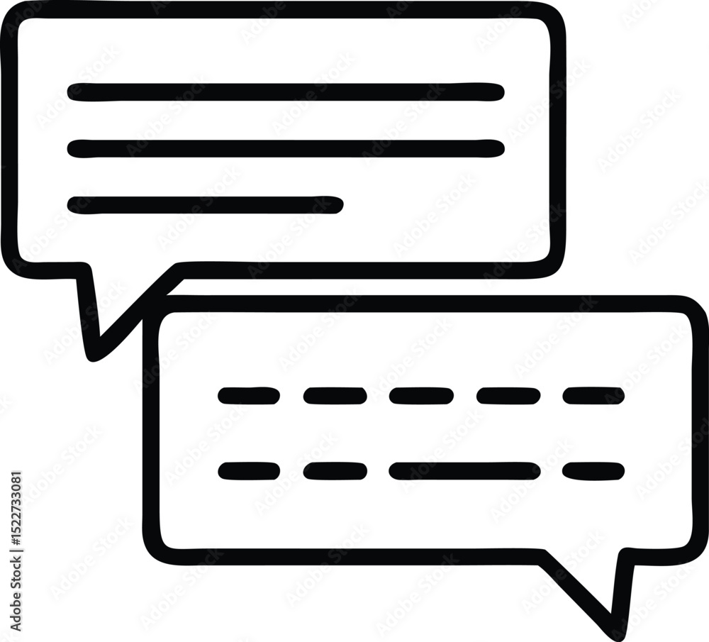 Poster outline message bubbles vector illustration for chat communication and conversation design element