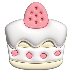 いちごのぷっくりミニホールケーキ⭐︎PNG