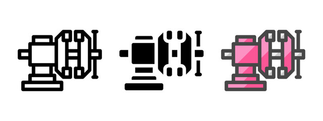 Multipurpose vise vector icon in outline, glyph, filled outline style. Three icon style variants in one pack.