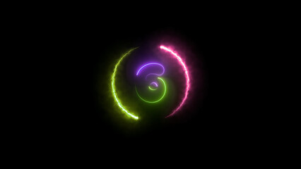 Abstract Neon Light Swirls on Black Background Green Purple and Pink Energy Trails captivating abstract