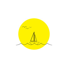 summer sailboat on a sunny sea