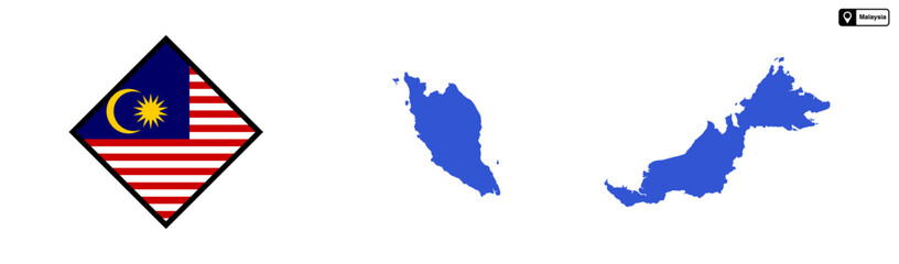 Malaysia country map vector isolated on transparent background