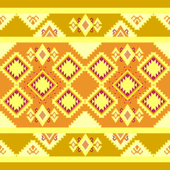 geometric pattern Purple, yellow. Native American tribal fabric, design vector for woven textile printing,tile,carpet,cards, motifs, picture books, ethnic boho indian texture ornament seamless pattern