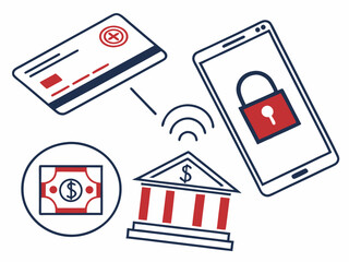 Modern Modern Fintech And Mobile Banking Icons (3) Vector