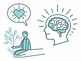 Stylish Therapy And Mental Health Support Icon Pack (6) Vector