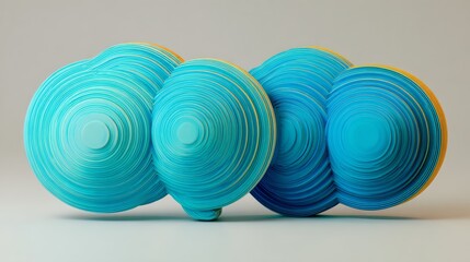 abstract two bubble talk or comment sign symbol. 3d render.