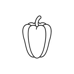 Simple Bell Pepper Outline Vector Design.