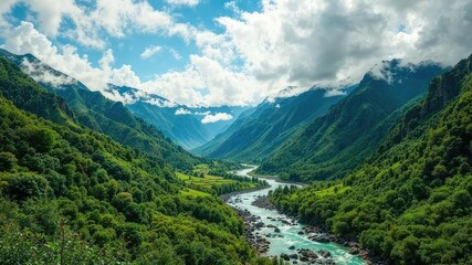 Serene River Valley Landscape